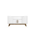 Manhattan Comfort Addie 53.54 Sideboard with 5 Shelves in White 244BMC6